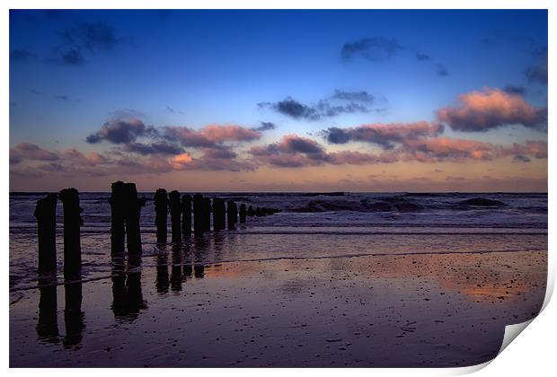 sandsend groyne Print by Northeast Images