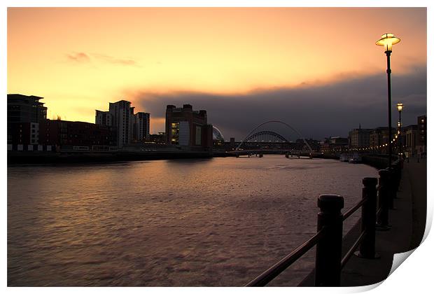 quayside sunset Print by Northeast Images