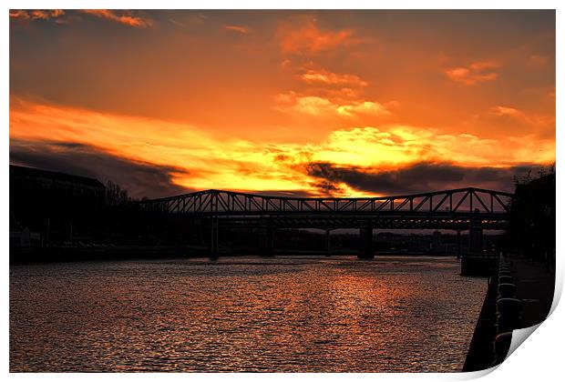 newcastle sunset Print by Northeast Images
