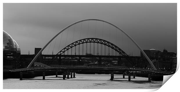 newcastle bridges Print by Northeast Images