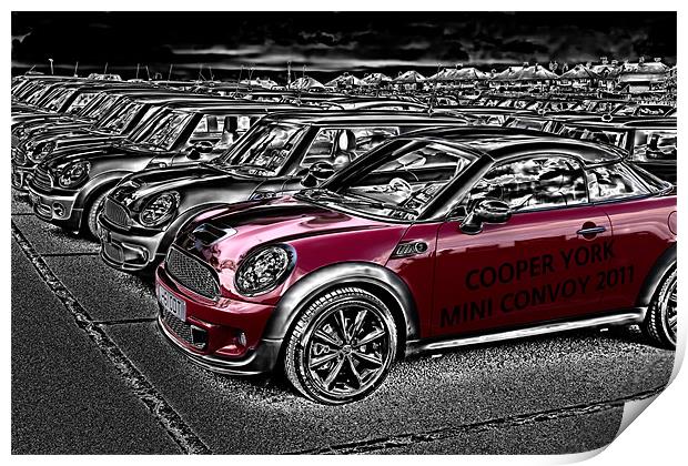 mini cooper convoy Print by Northeast Images