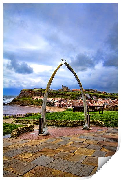 whitby whale bones Print by Northeast Images