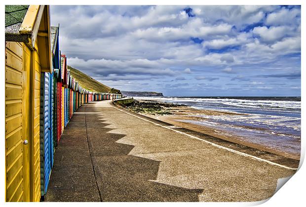 Whitby Beach Huts Print by Northeast Images