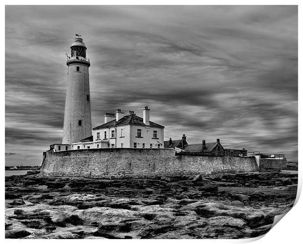 st mary`s lighthouse Print by Northeast Images