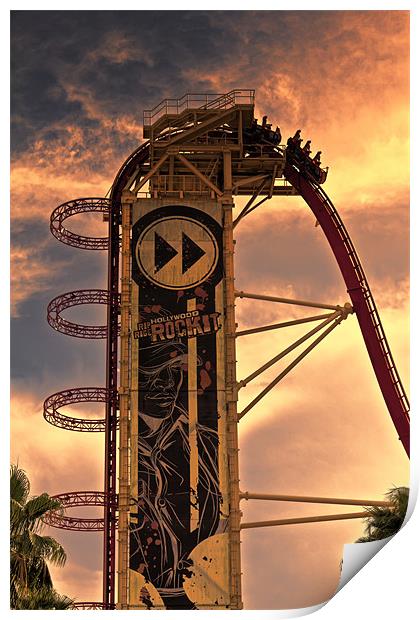 roller coaster sunset Print by Northeast Images