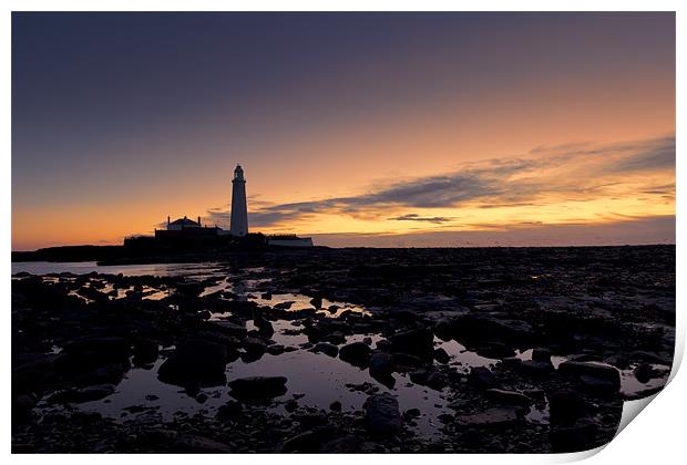 St Marry`s Lighthouse Print by Northeast Images