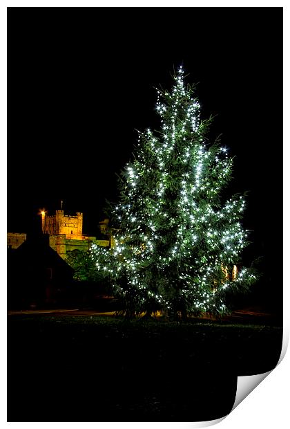 Bamburgh Castle Christmas Print by Northeast Images