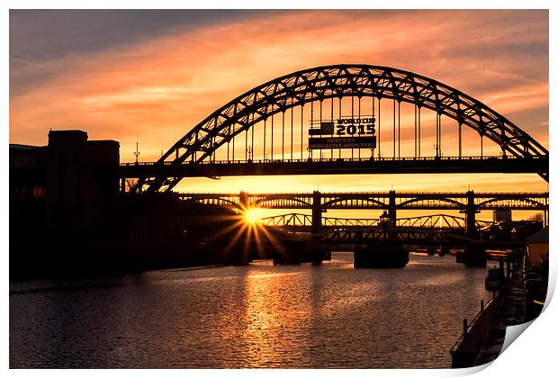  Tyne Bridge Sunset Print by Northeast Images