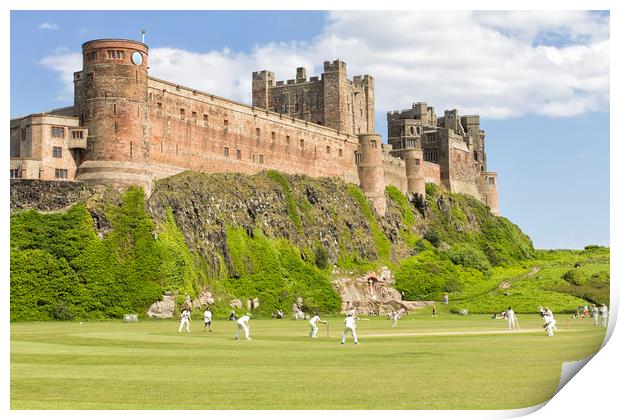 Bamburgh Cricket Match Print by Northeast Images