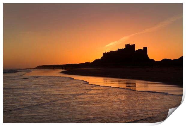 Bamburgh Castle Sunrise Print by Northeast Images