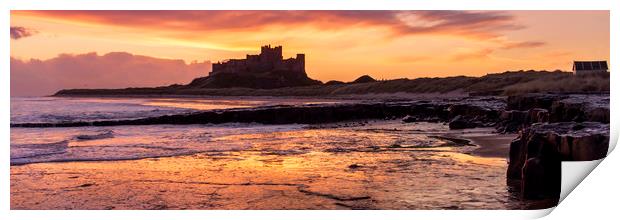 Bamburgh Castle panorama Print by Northeast Images