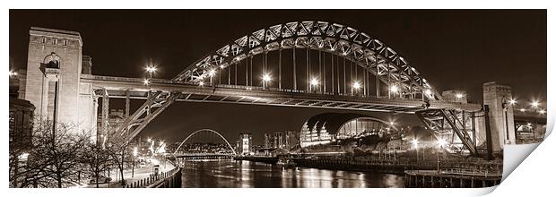 Tyne Bridge mono Print by Northeast Images