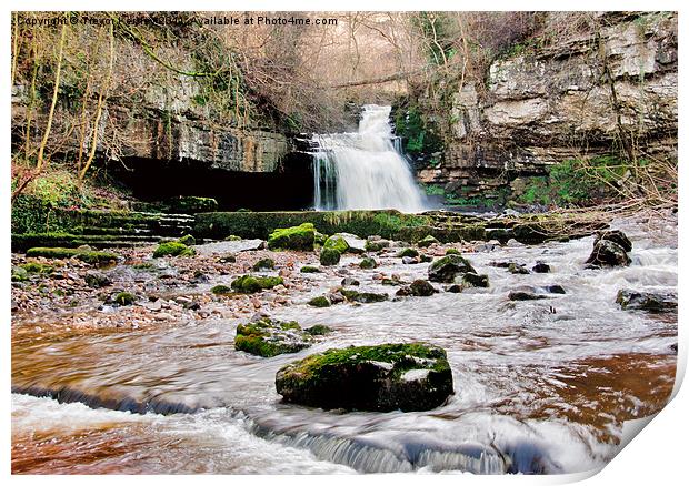 West Burton Falls Print by Trevor Kersley RIP