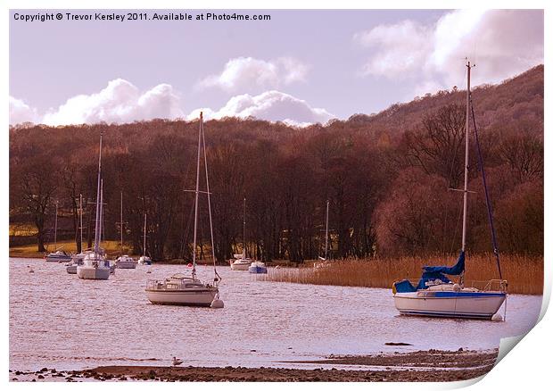 Lake Windermere Boats Print by Trevor Kersley RIP