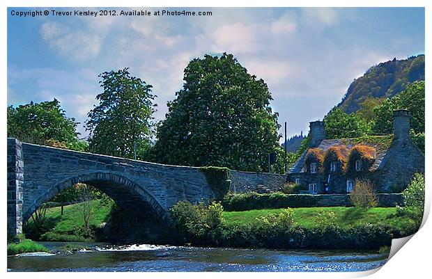 Llanrwst Bridge - Pont Fawr Print by Trevor Kersley RIP