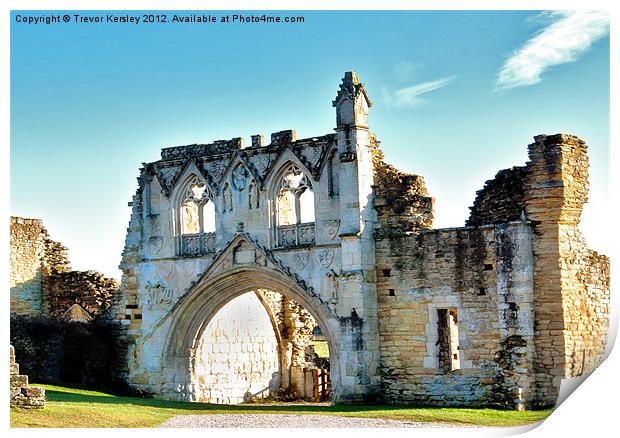 Kirkham Priory Ruins Print by Trevor Kersley RIP