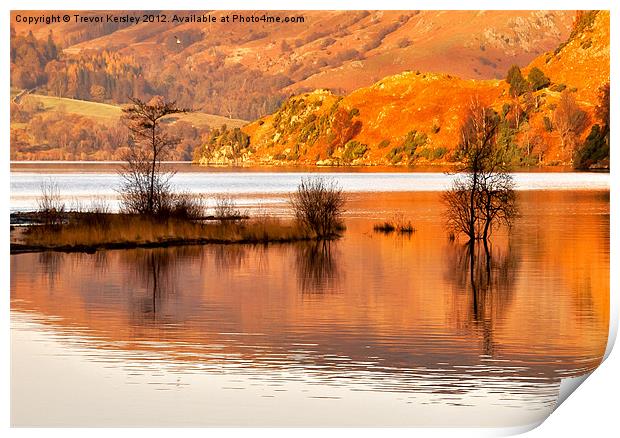 Autumn Reflections - Ullswater Print by Trevor Kersley RIP