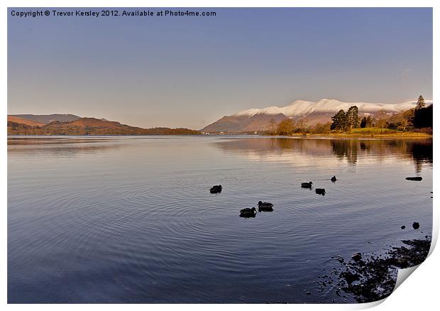 Derwentwater - Lake District. Print by Trevor Kersley RIP