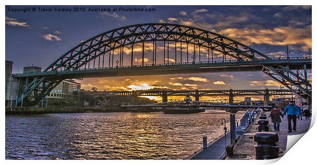 Newcastle Sunset Print by Trevor Kersley RIP