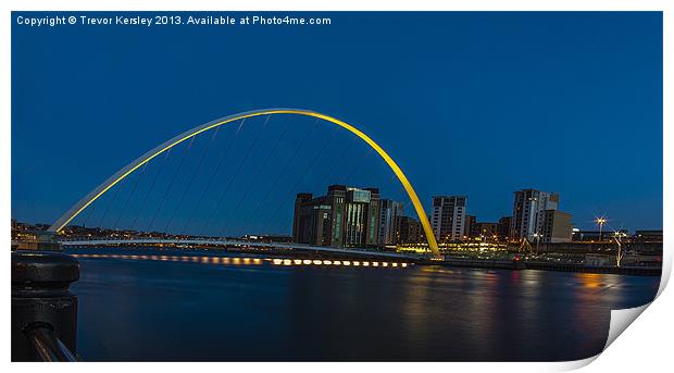 Night on the Tyne Print by Trevor Kersley RIP