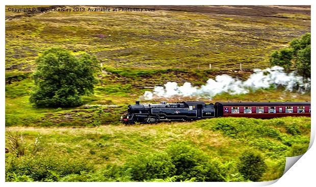 Traveling Through The Moors Print by Trevor Kersley RIP