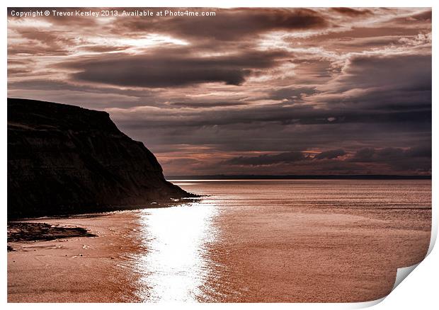 North Sea Sunset Print by Trevor Kersley RIP