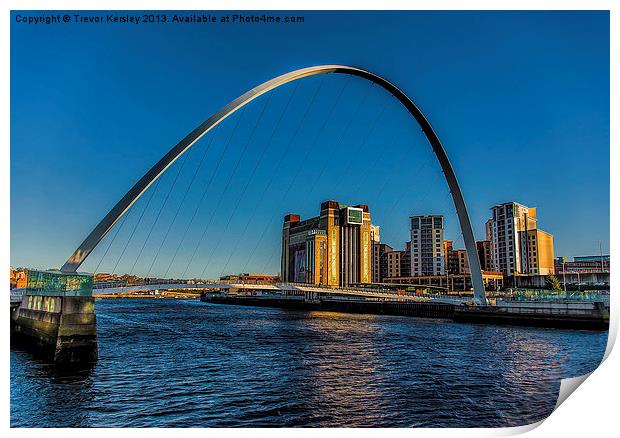Gateshead Millenium Bridge Print by Trevor Kersley RIP