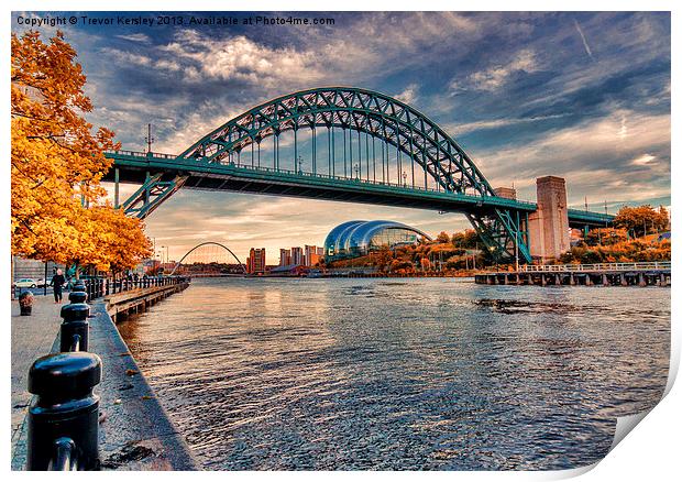 Autumn on the River Tyne Print by Trevor Kersley RIP