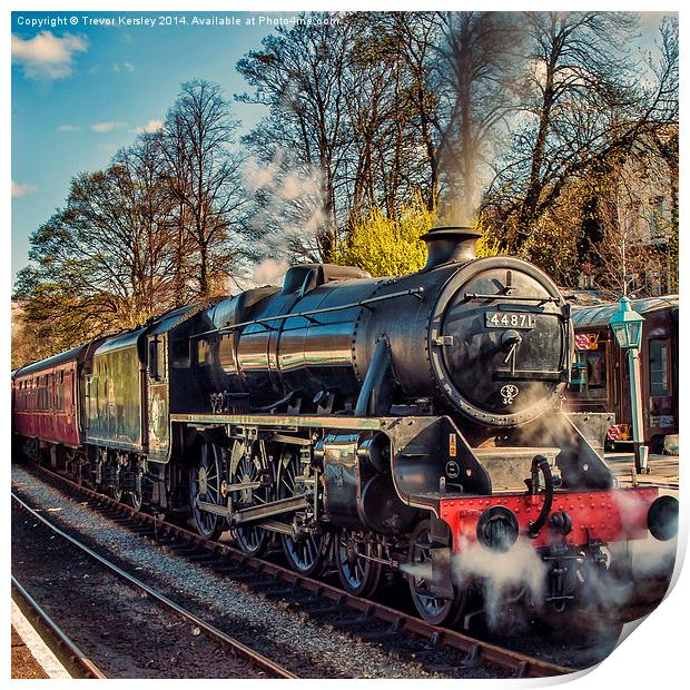 Steam on the Rails Print by Trevor Kersley RIP