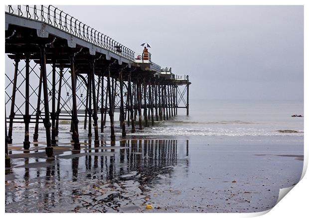 Rainy Day on the Pier Print by Trevor Kersley RIP