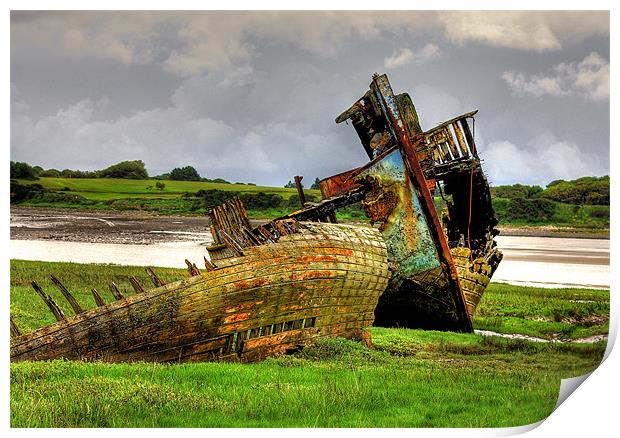 The Marsh Wrecks Print by Trevor Kersley RIP