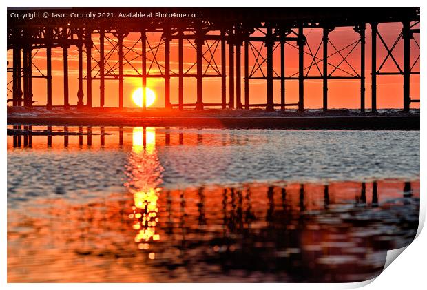 Under The Pier Sunset. Print by Jason Connolly