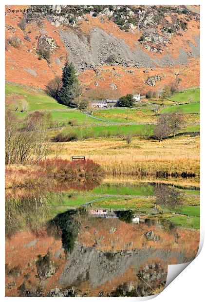 Little Langdale Reflections. Print by Jason Connolly