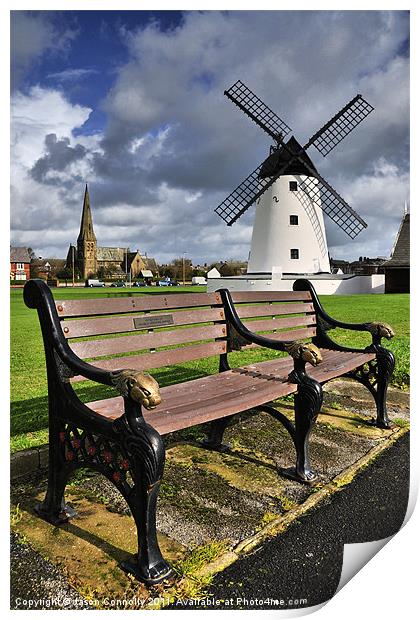 Lytham Windmill, Lancashire. Print by Jason Connolly