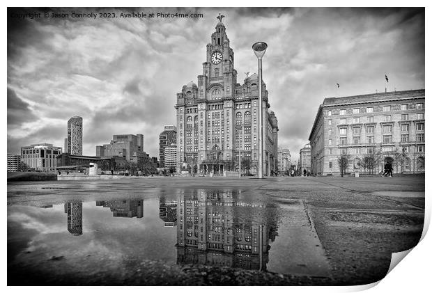 The Royal Liver Building, Liverpool. Print by Jason Connolly