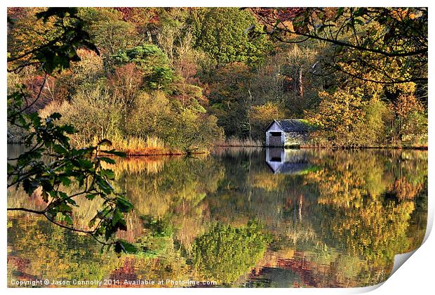 Autumnal Reflections At Rydalwater Print by Jason Connolly