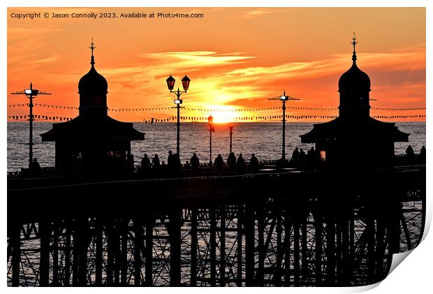 Sunset Over North Pier, Blackpool Print by Jason Connolly