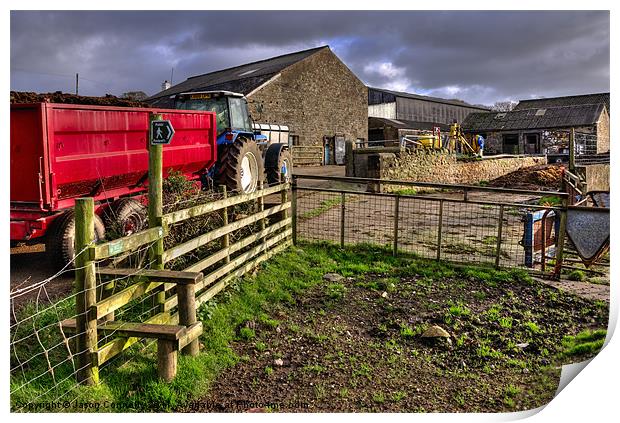 Lancashire Farmyard Print by Jason Connolly