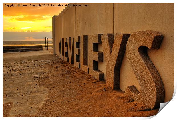 Golden Cleveleys Print by Jason Connolly