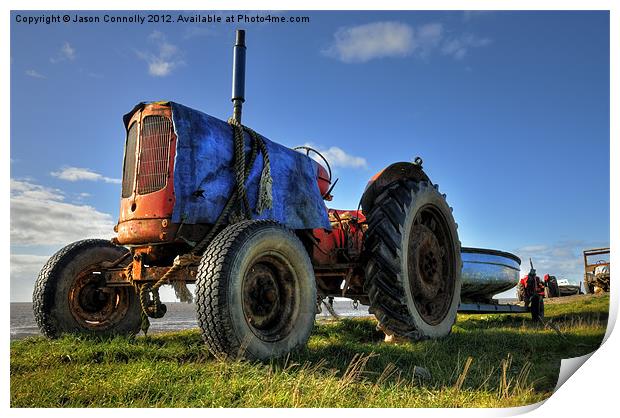 Lytham Tractor Print by Jason Connolly