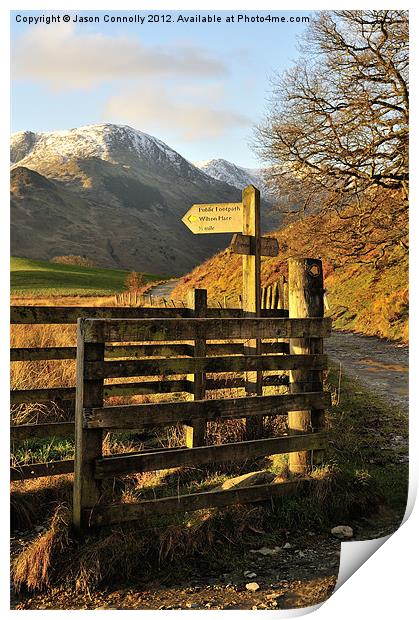 Little Langdale Signpost Print by Jason Connolly