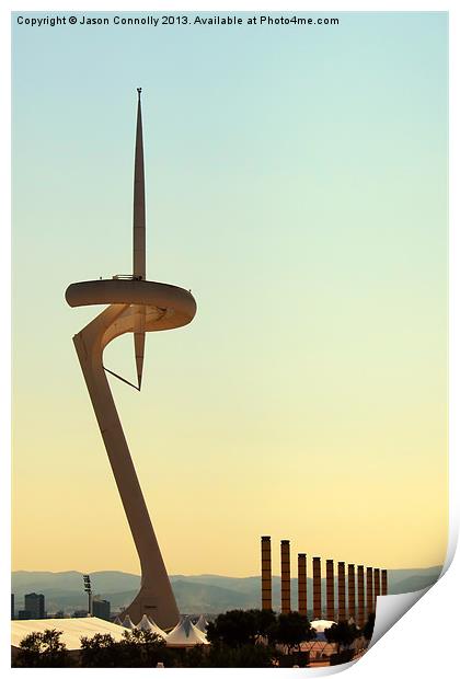 Montjuic Tower Barcelona Print by Jason Connolly