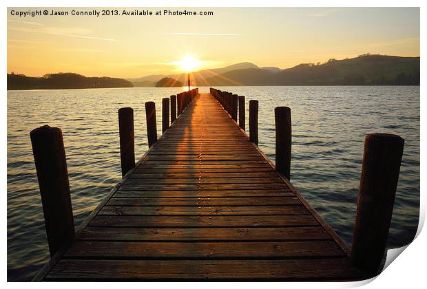 Golden Jetty, Coniston Print by Jason Connolly