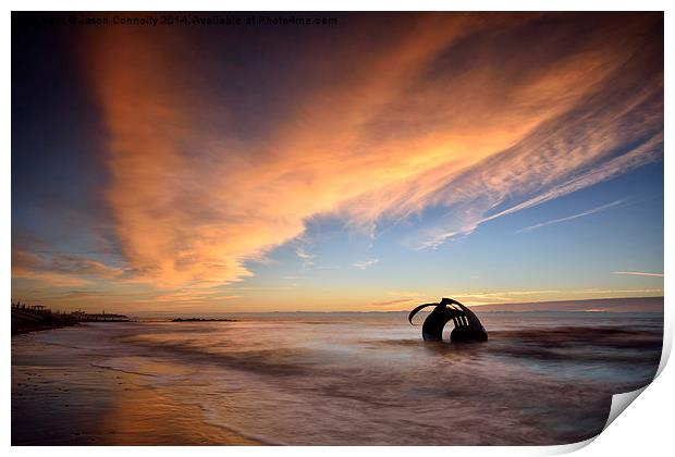  Mary's Shell sunset, Cleveleys Print by Jason Connolly