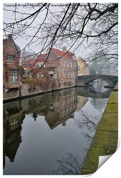  Bruges Reflections Print by Jason Connolly