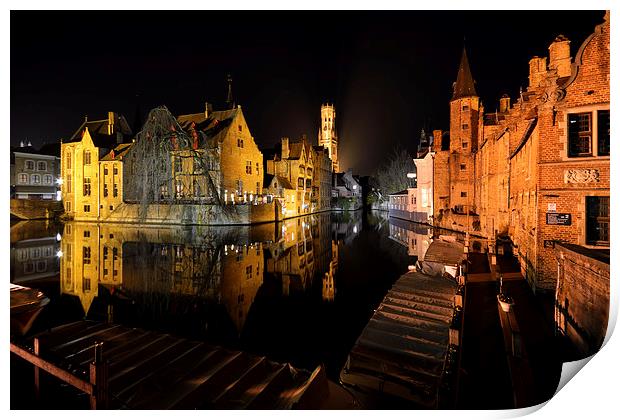  Reflections Of Bruges Print by Jason Connolly