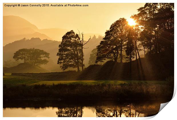  Brathay Golden Hour Print by Jason Connolly