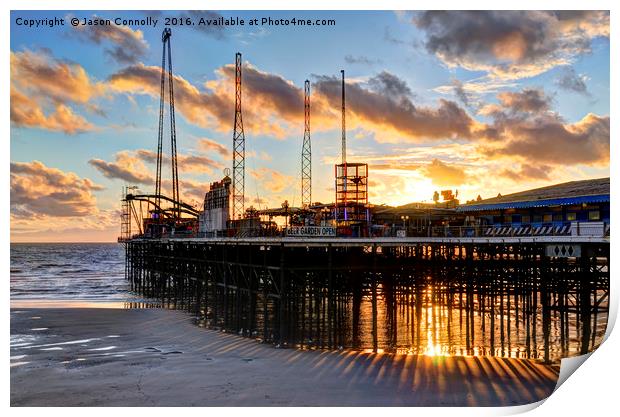 South Pier Sunset Print by Jason Connolly