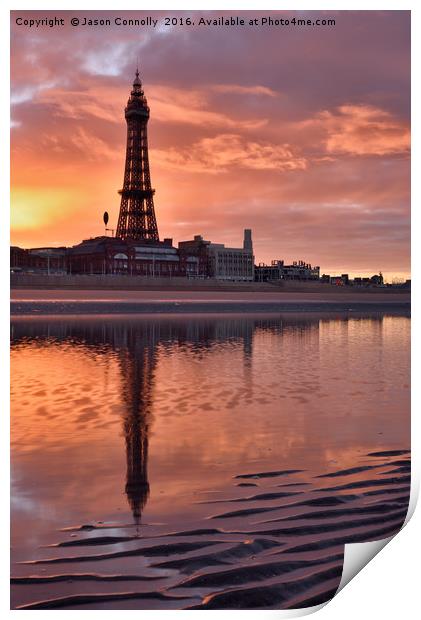 Blackpool Tower Sunrise Print by Jason Connolly