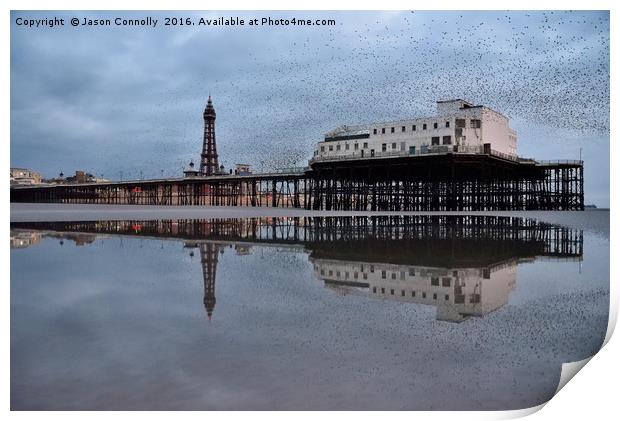 Starlings At The Pier Print by Jason Connolly